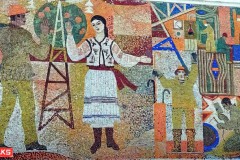 Walking in Dniestrovsk Pridnestrovie Soviet mosaic art